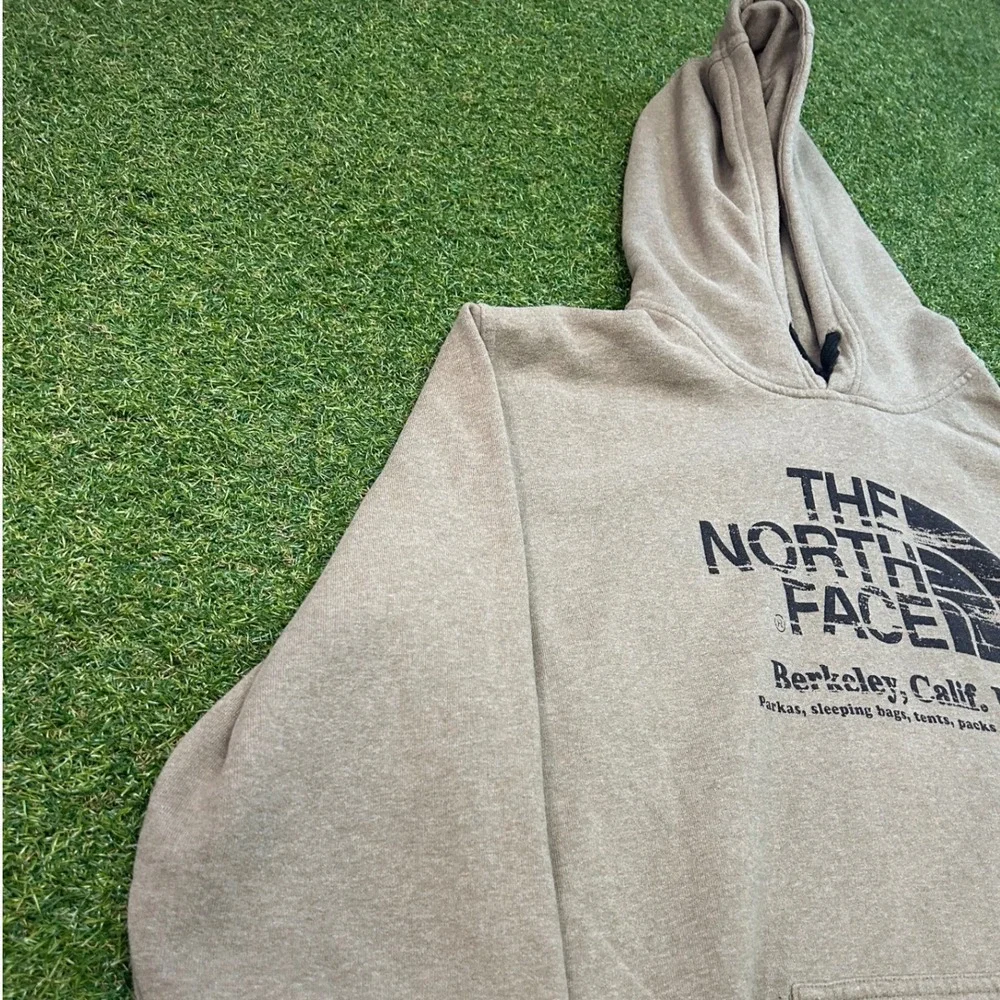The North Face Mens XXL Berkeley Calif Graphic Hoodie Olive Green Khaki Fleece